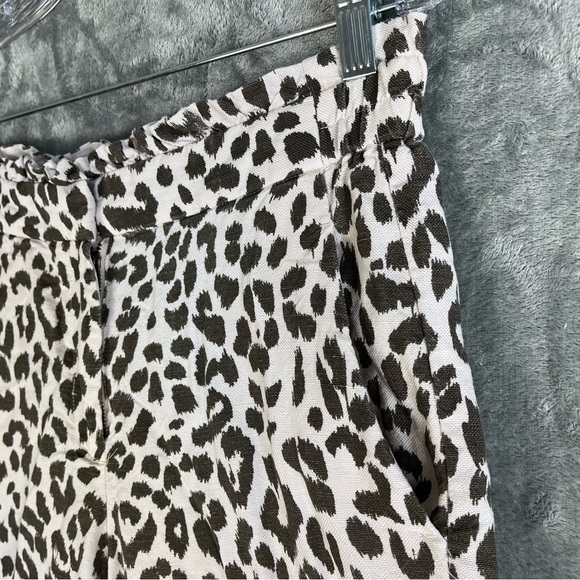 J Crew Leopard Print Linen Blend Plants 4 Stretchy Waist Jaguar Animal Preppy - Picture 5 of 14